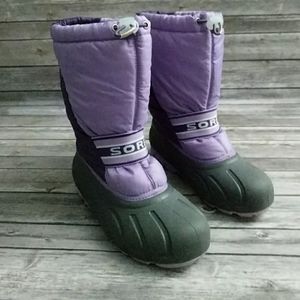 Purple waterproof Sorel snow boots